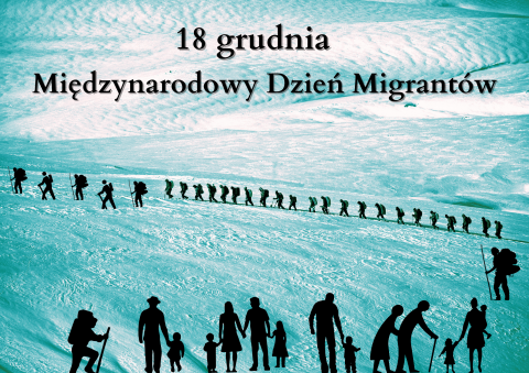 plakat promujący Międzynarodowy Dzień Migrantów (18 grudnia)