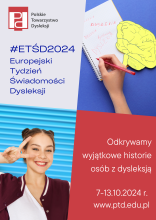 plakat promujący Europejski Tydzień Świadomości Dysleksji